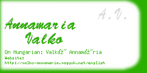 annamaria valko business card